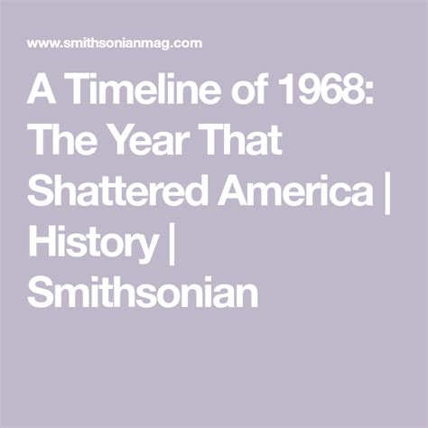 1968|A Timeline of 1968: The Year That Shattered America